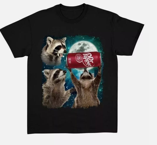 Funny Meme Three Raccoons Dr Pepper Vintage Shirt